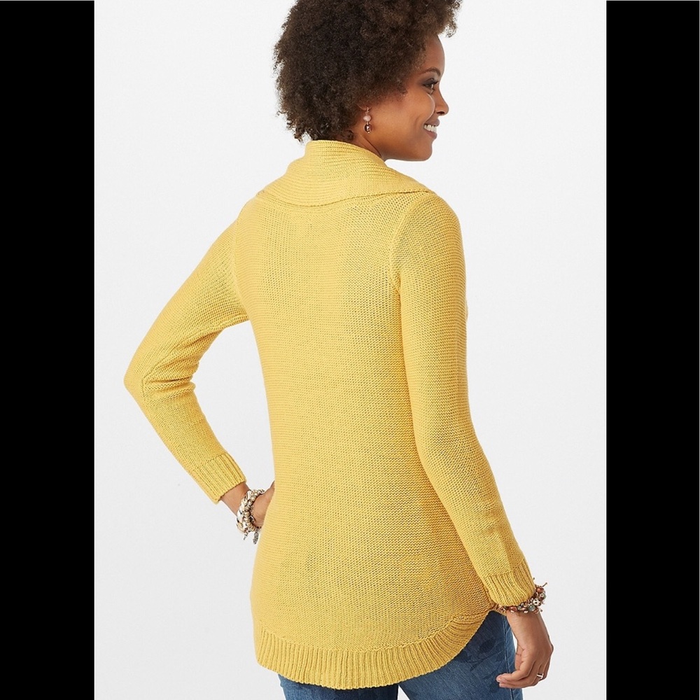 New Zip Cowl Neck Cable Knit Tunic - Picture 4 of 6